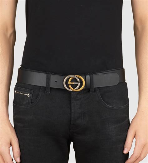 cheap gucci belt interlocking g buckle leather|gucci belt double sided.